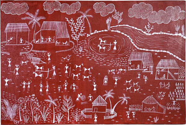 Warli Folk Art Painting - Large Square
