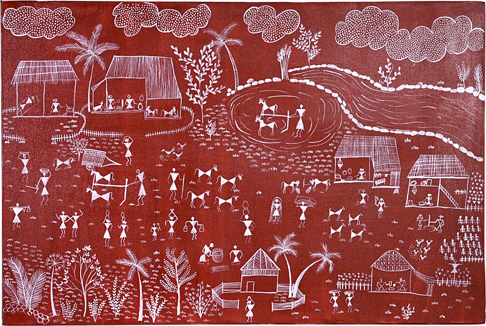 Warli art - 1 Painting by Nitin Gotarane-saigonsouth.com.vn