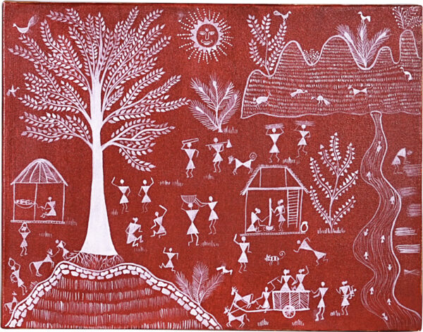 Warli Folk Art Painting - Medium