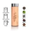HEM Crafts Bamboo Stainless Steel Water Bottle With Tea Strainer 02