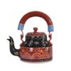 HEM Crafts Hand Painted Kettle with 6 Hand Painted Glasses & Wooden Tray_03