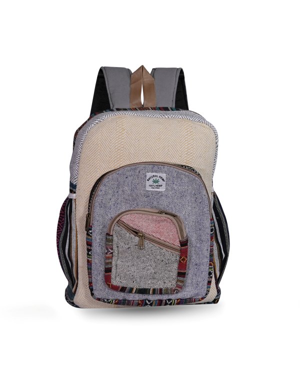Multi Pocket Small Hemp Backpack_Multi Pocket Small Hemp Backpack